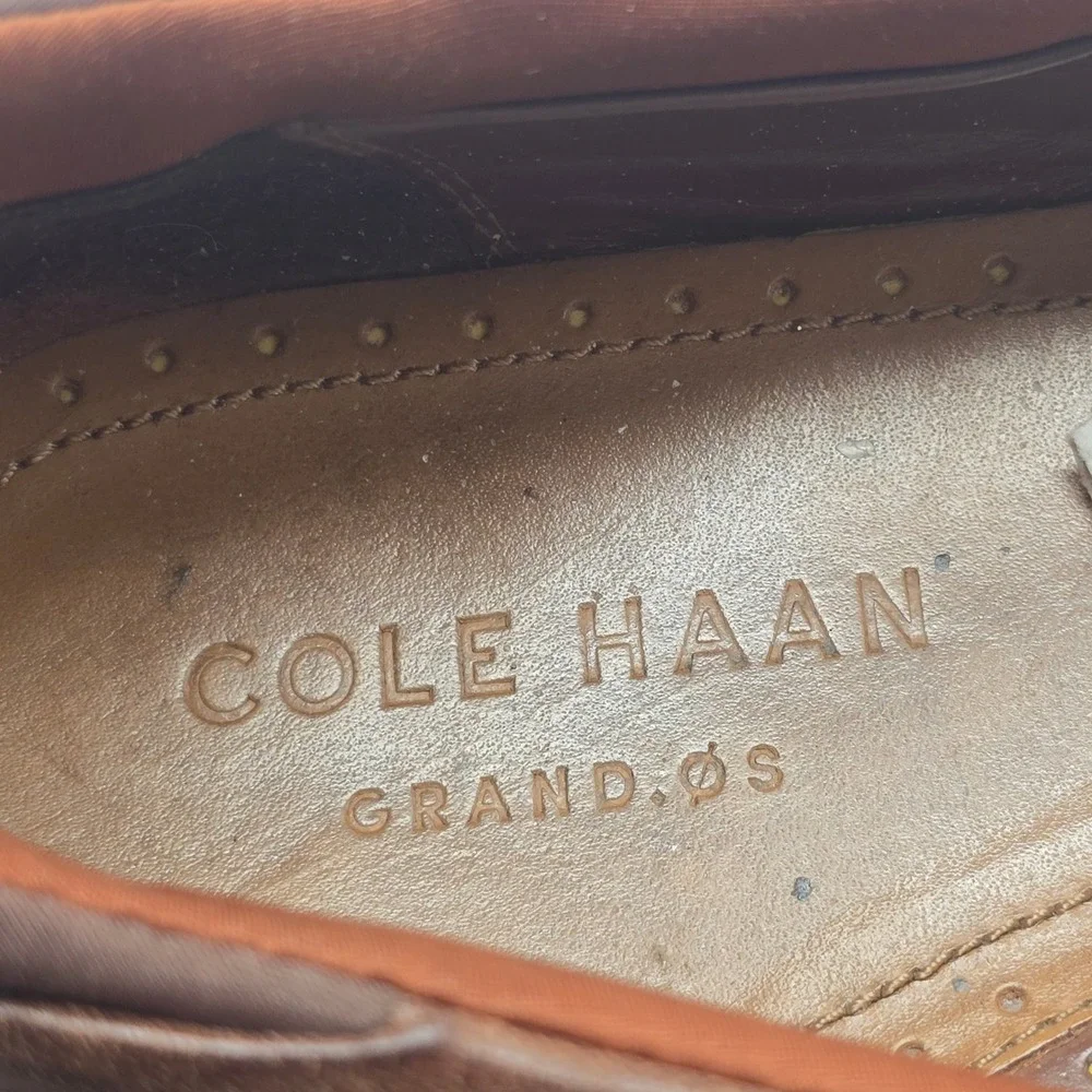 Cole Haan Grand‎ OS Loafers Mens 10M Brown Leather Moc Toe Slip On Casual Preppy
